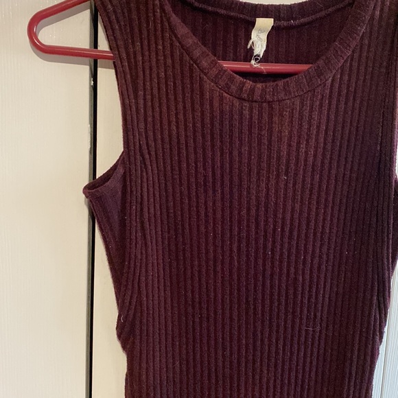 4/$20 Burgundy sweater dress with side slits - Picture 2 of 3